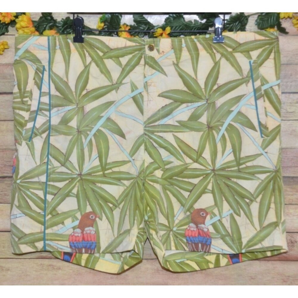 Tommy Bahama Tropical Hawaiian Print Swim Shorts Trunks Men's L Beach Resort